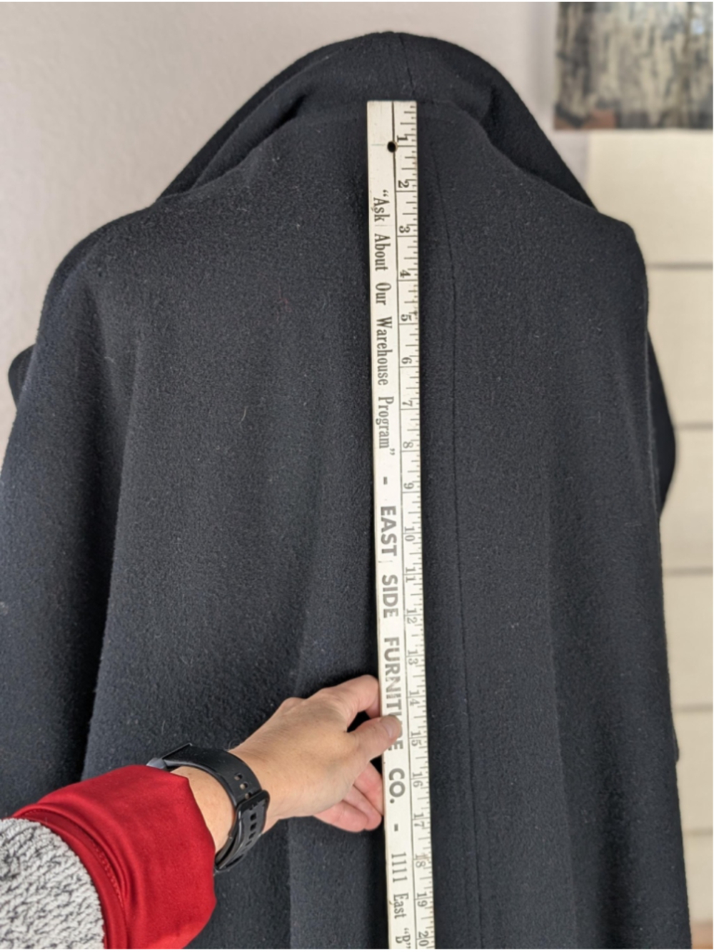 Vintage Forecaster Black Wool Cape Coat – Hooded Cape – Made in USA – Late 1970s - Picture 8 of 14